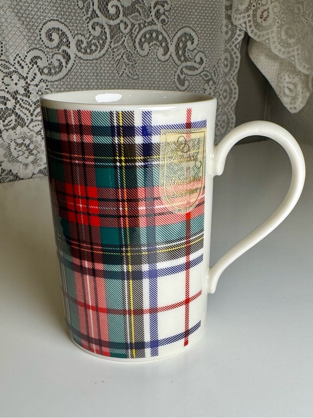Dunoon Scottish Stoneware in Dress Stewart Tartan in Red, Blue and Green Plaid